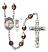 Saint Christopher and Tennis Rosary with Garnet Aurora Borealis Beads