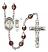 Saint Christopher and Martial Arts Rosary with Garnet Aurora Borealis Beads