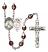 Saint Sebastian and Baseball Rosary with Garnet Aurora Borealis Beads