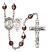 Saint Sebastian and Football Rosary with Garnet Aurora Borealis Beads