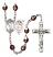 Saint Sebastian and Golf Rosary with Garnet Aurora Borealis Beads