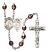 Saint Sebastian and Basketball Rosary with Garnet Aurora Borealis Beads