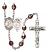 Saint Sebastian and Soccer Rosary with Garnet Aurora Borealis Beads