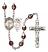 Saint Sebastian and Tennis Rosary with Garnet Aurora Borealis Beads