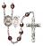 Saint Sebastian and Swimming Rosary with Garnet Aurora Borealis Beads