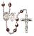 Saint Sebastian and Martial Arts Rosary with Garnet Aurora Borealis Beads