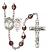 Saint Sebastian and Cheerleading Rosary with Garnet Aurora Borealis Beads