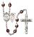 Saint Sebastian and Field Hockey Rosary with Garnet Aurora Borealis Beads