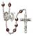 Saint Cecilia and Marching Band Rosary with Garnet Aurora Borealis Beads