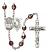 Saint Cecilia and Choir Rosary with Garnet Aurora Borealis Beads