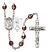 Saint Rita and Baseball Rosary with Garnet Aurora Borealis Beads