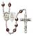 Saint Kateri and Equestrian Rosary with Garnet Aurora Borealis Beads