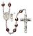 Saint Christopher and Surfing Rosary with Garnet Aurora Borealis Beads