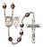 Saint Sebastian and Fishing Rosary with Garnet Aurora Borealis Beads