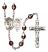 Saint Sebastian and Archery Rosary with Garnet Aurora Borealis Beads