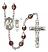 Saint Christopher and Rodeo Rosary with Garnet Aurora Borealis Beads