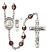 Saint Christopher and Skiing Rosary with Garnet Aurora Borealis Beads