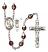 Saint Christopher and Rugby Rosary with Garnet Aurora Borealis Beads