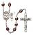 Saint Christopher and Field Hockey Rosary with Garnet Aurora Borealis Beads