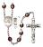 Saint Christopher and Water Polo-Men Rosary with Garnet Aurora Borealis Beads