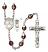 Saint CHRISTOPHER and Water Polo-Women Rosary with Garnet Aurora Borealis Beads