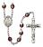 Infant of Prague Engravable Rosary with Garnet Aurora Borealis Beads