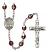 Saint Germaine Cousin Engravable Rosary with Garnet Aurora Borealis Beads