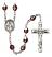 Saint Nino de Atocha Engravable Rosary with Garnet Aurora Borealis Beads