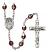 Holy Family Engravable Rosary with Garnet Aurora Borealis Beads