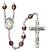 Saint Joseph the Worker Engravable Rosary with Garnet Aurora Borealis Beads