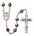 Saint John of the Cross Engravable Rosary with Garnet Aurora Borealis Beads