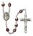 San Juan de la Cruz Engravable Rosary with Garnet Aurora Borealis Beads