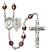 Pope Emeritace Benedict XVI Rosary with Garnet Aurora Borealis Beads