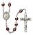 Saint Bartholomew the Apostle Engravable Rosary with Garnet Aurora Borealis Beads