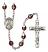 Saint Matilda Engravable Rosary with Garnet Aurora Borealis Beads