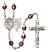 Our Lady of Mount Carmel Rosary with Garnet Aurora Borealis Beads