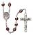 Virgen del Carmen Rosary with Garnet Aurora Borealis Beads