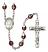 Saint John Baptist de la Salle Engravable Rosary with Garnet Aurora Borealis Beads