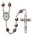 Blessed Pier Giorgio Frassati Engravable Rosary with Garnet Aurora Borealis Beads