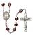 Saint Marie Magdalen Postel Engravable Rosary with Garnet Aurora Borealis Beads