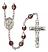 Saint Meinrad of Einsiedeln Engravable Rosary with Garnet Aurora Borealis Beads