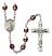 Saint Clement Engravable Rosary with Garnet Aurora Borealis Beads