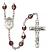 Saint Josephine Bakhita Engravable Rosary with Garnet Aurora Borealis Beads