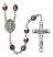 Saint Juliana of Cumae Engravable Rosary with Garnet Aurora Borealis Beads