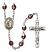 Saint Raymond of Penafort Engravable Rosary with Garnet Aurora Borealis Beads