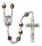 Saint Drogo Engravable Rosary with Garnet Aurora Borealis Beads