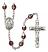 Saint Bernadine of Sienna Engravable Rosary with Garnet Aurora Borealis Beads