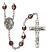 Our Lady of Assumption Engravable Rosary with Garnet Aurora Borealis Beads