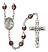 Saint Jacob of Nisibis Engravable Rosary with Garnet Aurora Borealis Beads