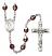 Saint Columbkille Engravable Rosary with Garnet Aurora Borealis Beads